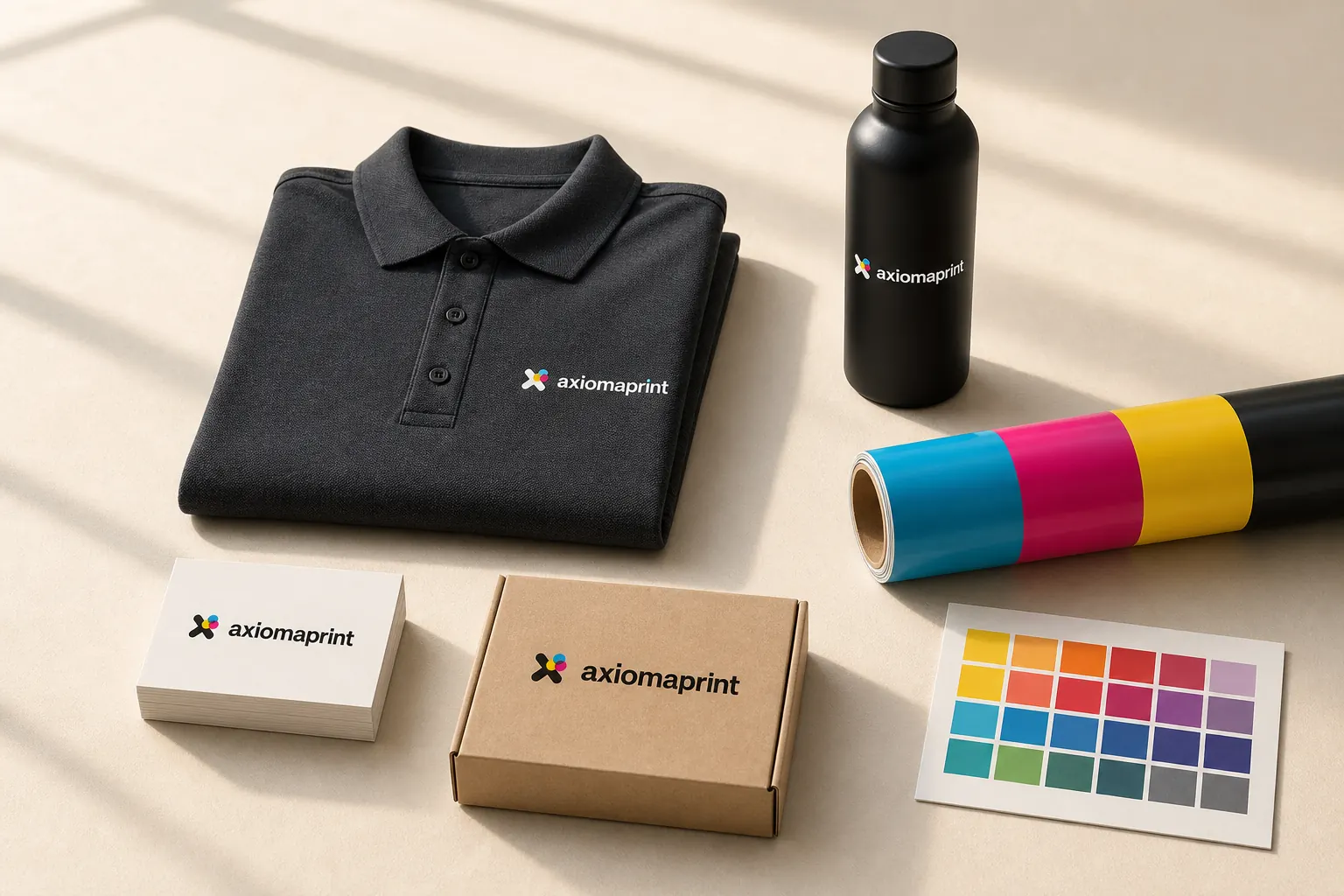 Prendas, packaging y material promocional personalizado por Axiomaprint